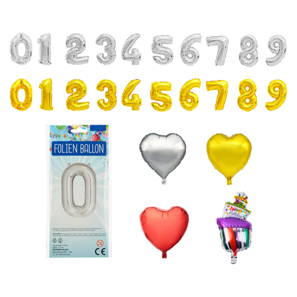 palloncino foil, 24- volte assortito , circa 45 cm