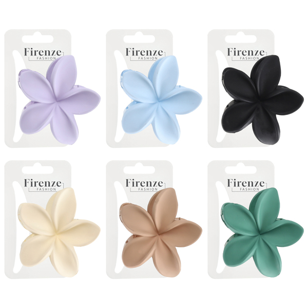 Fermaglio per capelli a forma di fiore, tinta unit