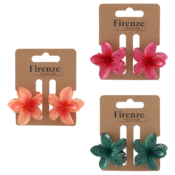 Set di 2 fermagli per capelli a forma di fiore di